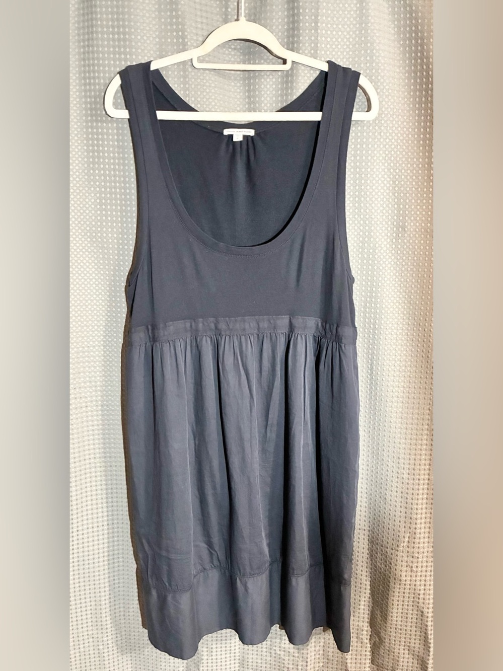 Standard James Perse Mix Media Dress Sz 4 Blue Pockets Minimalist Staple USA - Picture 11 of 11